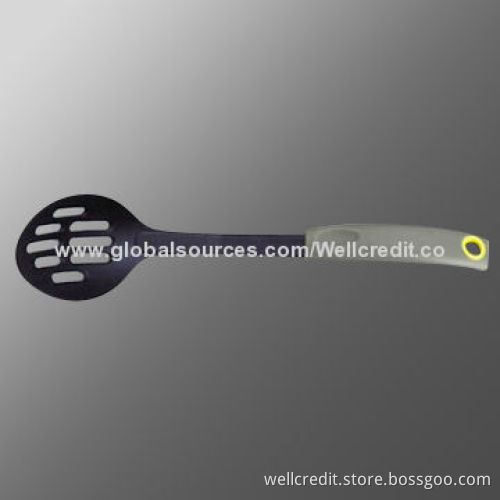 Good-quality nylon slotted spoon with PP handle
